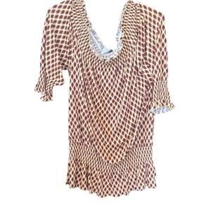 Lascana for Venus | Women's Red & Cream Blouse | Size Medium | NWOT | 0566